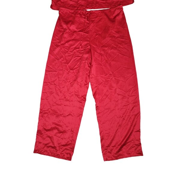 Lauren Ralph Lauren Women's Red Satin Pajama Set Monogrammed with RL logo large - Picture 7 of 7